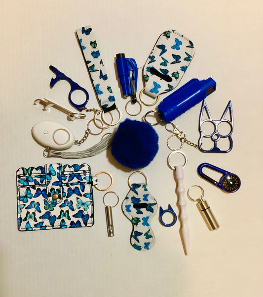 Blue Butterfly Safety Keychain