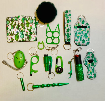 Desert cactus safety keychain