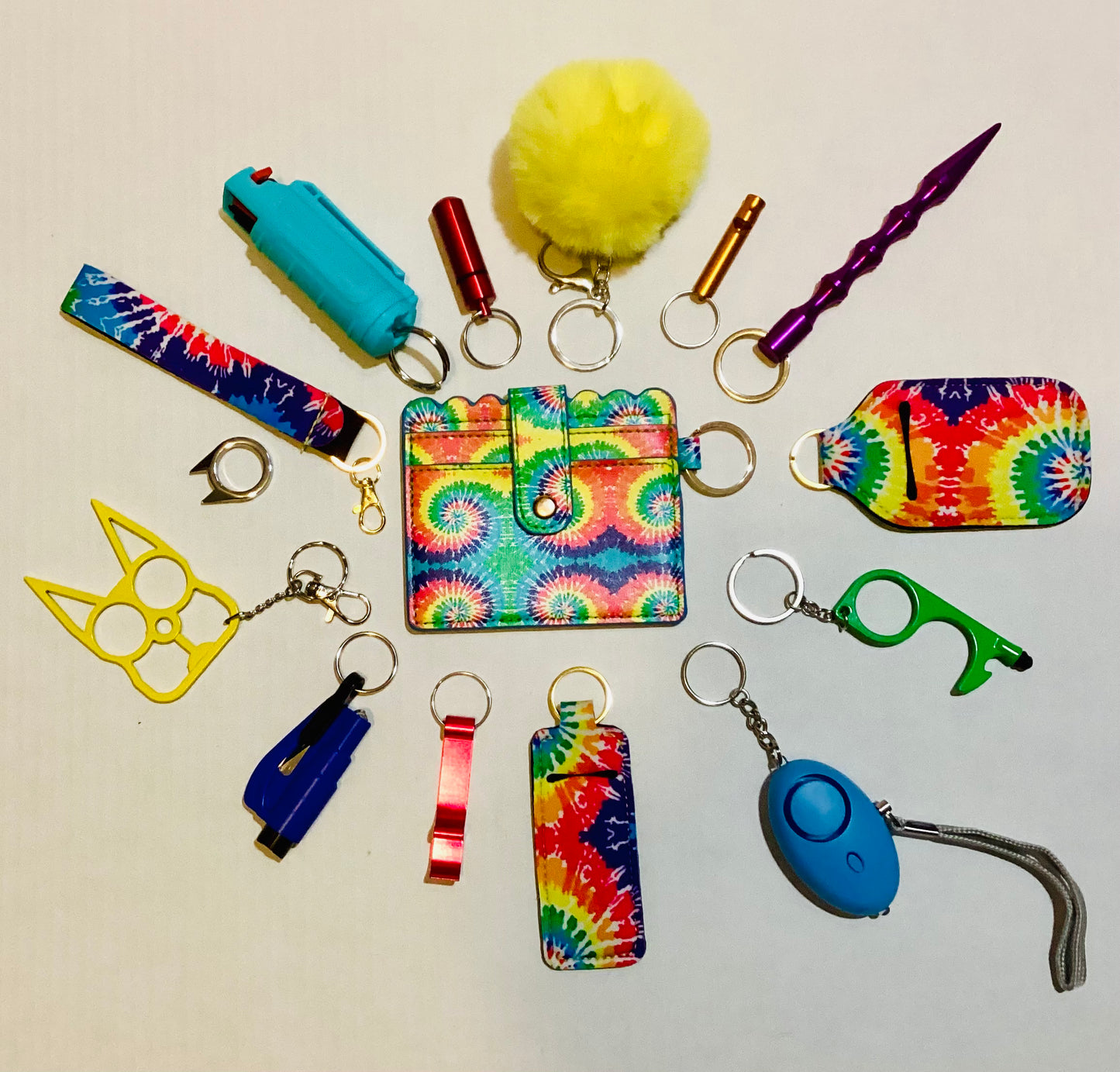 Tie-dye Safety Keychain