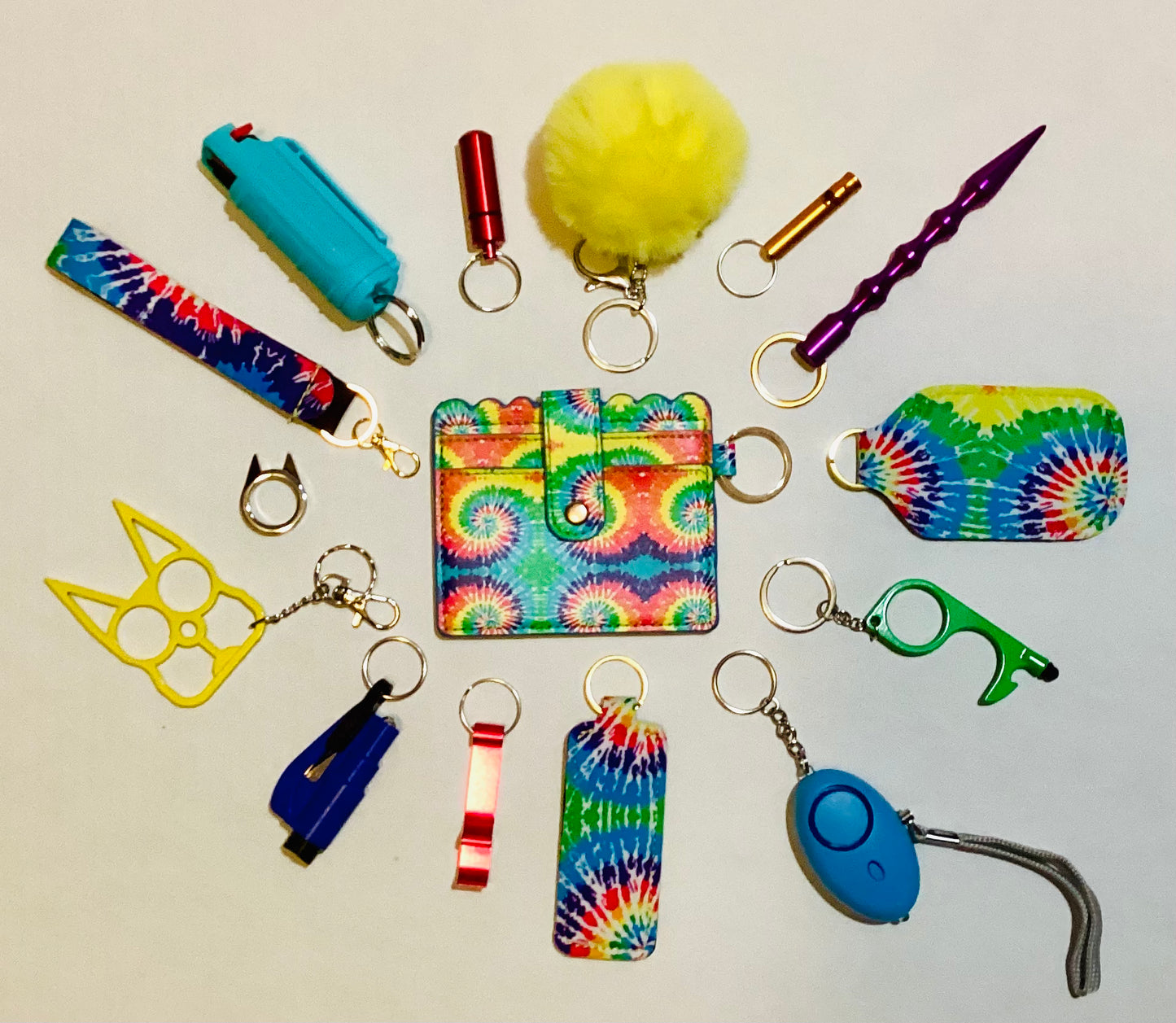 Tie-dye Safety Keychain