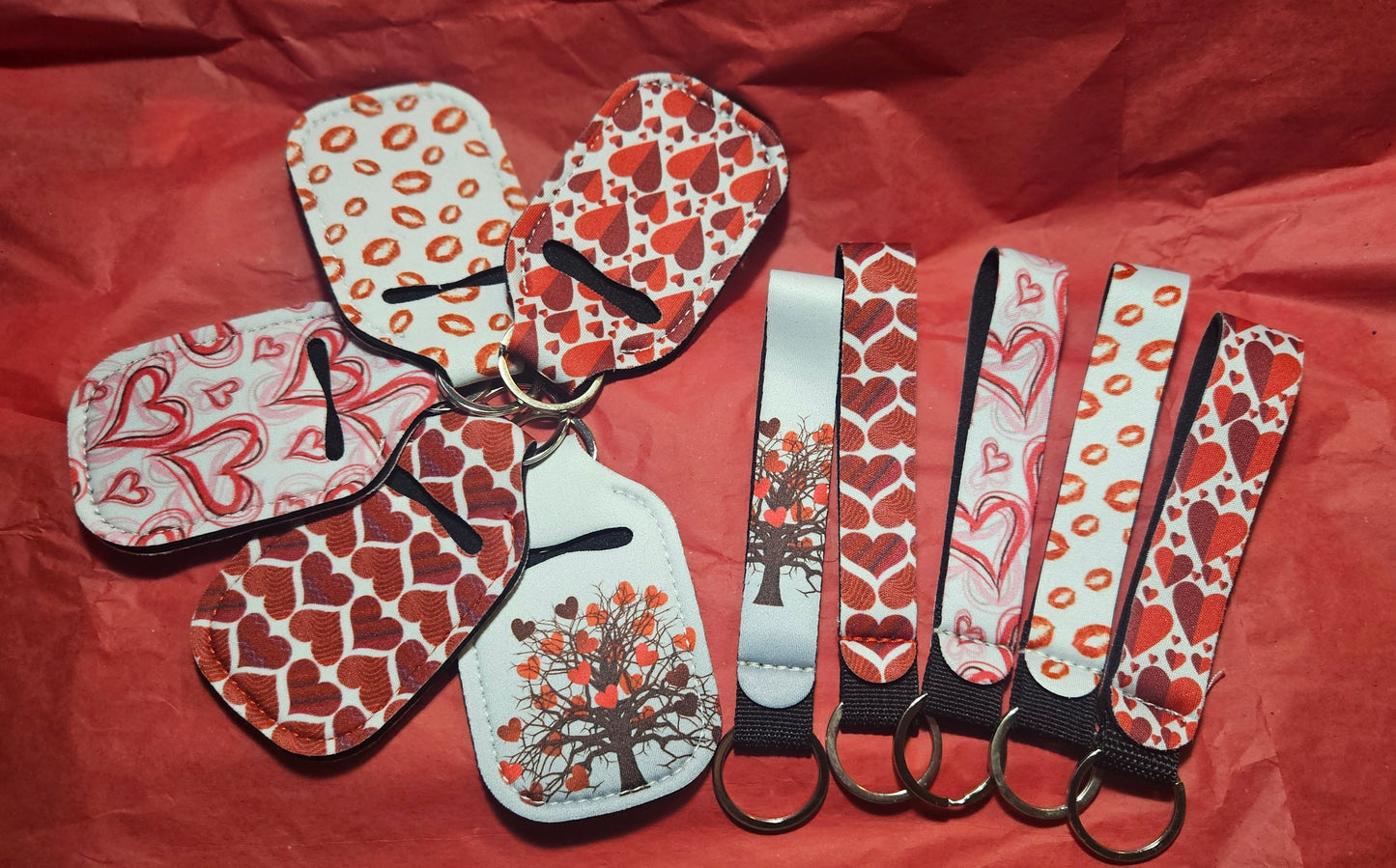 Valentine Wristlet with lotion holder keychain