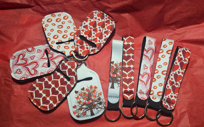 Valentine Wristlet with lotion holder keychain