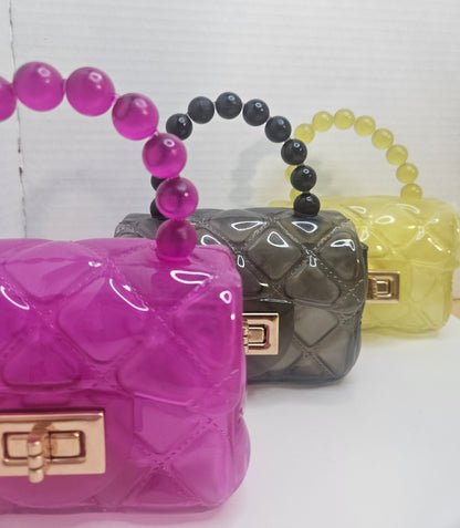 Mini jelly crossbody transparent purse.